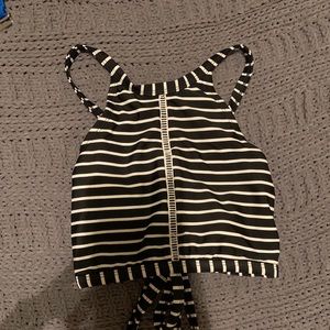 Black and White striped halter size M